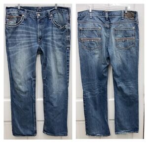 Ariat M4 Coltrane Durango Thick Stitch Boot Cut Denim Jeans Men's 38 x 34 Blue